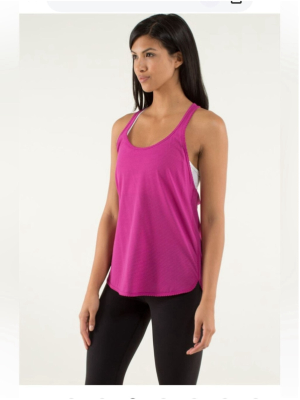 Lululemon tank top 105 F Singlet "Silver Raspberry workout gym flowy sz sm